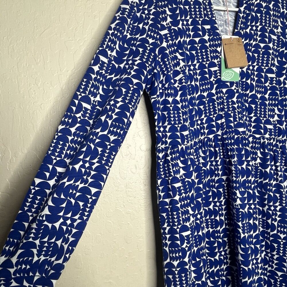 Boden Naomi Blue White Tencel Jersey Dress Pockets Women’s Size 8 L - Picture 4 of 15